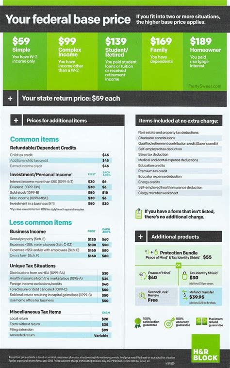 h and r block price|h&r block upfront pricing sheet.